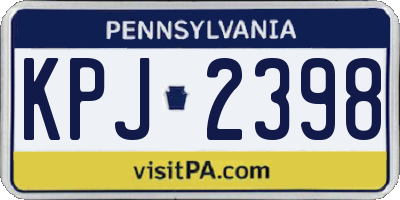PA license plate KPJ2398