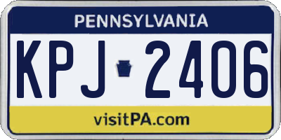 PA license plate KPJ2406