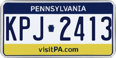 PA license plate KPJ2413