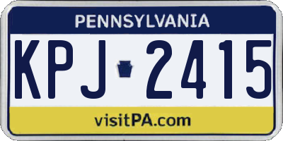 PA license plate KPJ2415