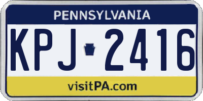 PA license plate KPJ2416