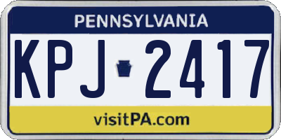 PA license plate KPJ2417