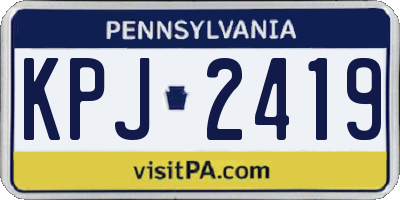 PA license plate KPJ2419