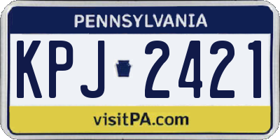 PA license plate KPJ2421