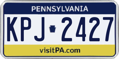 PA license plate KPJ2427