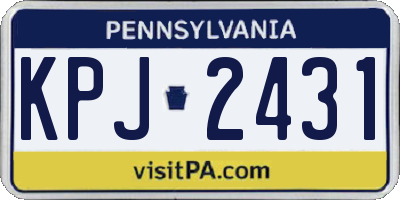 PA license plate KPJ2431