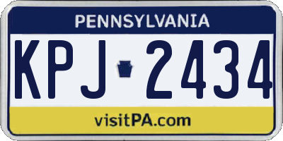 PA license plate KPJ2434