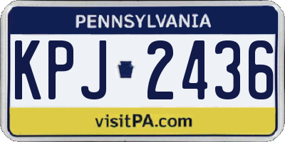 PA license plate KPJ2436