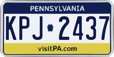 PA license plate KPJ2437