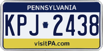 PA license plate KPJ2438