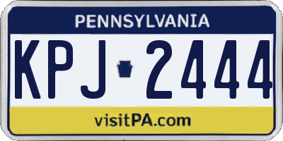 PA license plate KPJ2444