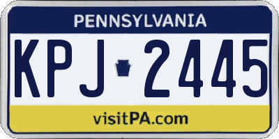PA license plate KPJ2445