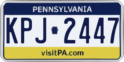 PA license plate KPJ2447