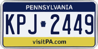 PA license plate KPJ2449
