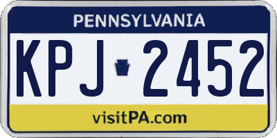 PA license plate KPJ2452
