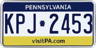 PA license plate KPJ2453