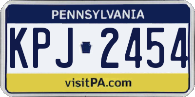 PA license plate KPJ2454