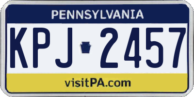 PA license plate KPJ2457