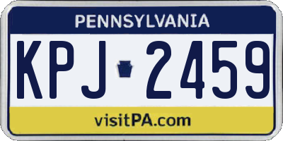 PA license plate KPJ2459