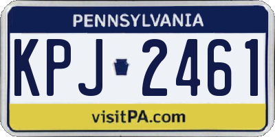 PA license plate KPJ2461