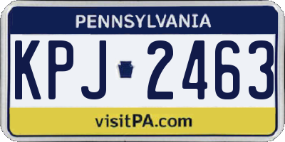 PA license plate KPJ2463