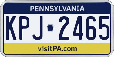 PA license plate KPJ2465