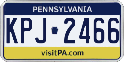 PA license plate KPJ2466