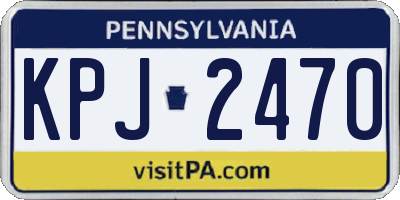 PA license plate KPJ2470