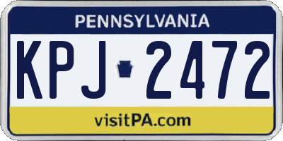 PA license plate KPJ2472