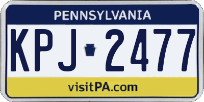 PA license plate KPJ2477