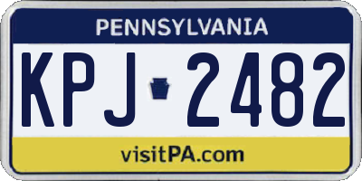 PA license plate KPJ2482