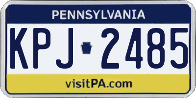 PA license plate KPJ2485