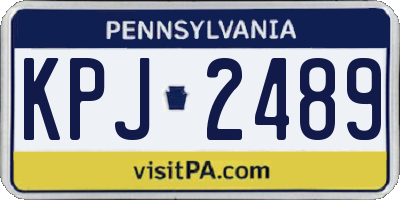 PA license plate KPJ2489