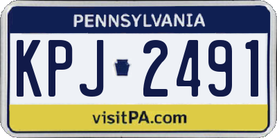 PA license plate KPJ2491