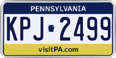 PA license plate KPJ2499