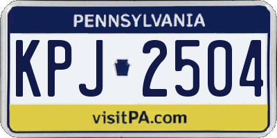 PA license plate KPJ2504