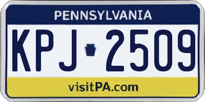 PA license plate KPJ2509