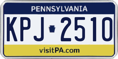 PA license plate KPJ2510