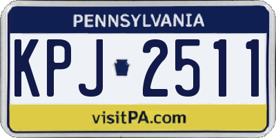 PA license plate KPJ2511