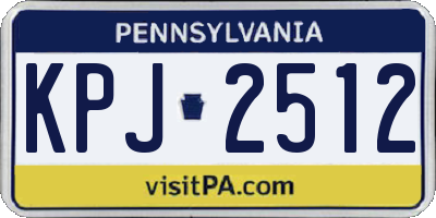 PA license plate KPJ2512