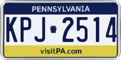 PA license plate KPJ2514