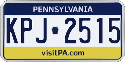 PA license plate KPJ2515