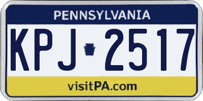 PA license plate KPJ2517