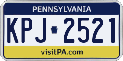 PA license plate KPJ2521