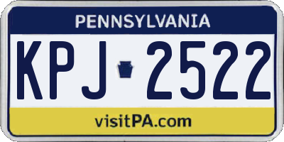 PA license plate KPJ2522