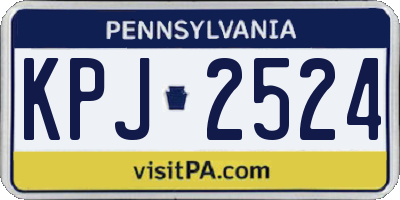 PA license plate KPJ2524