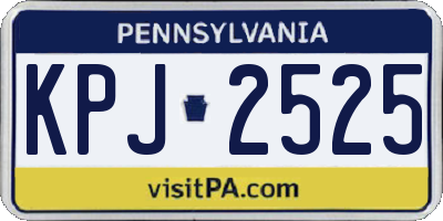 PA license plate KPJ2525