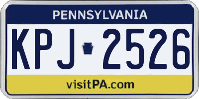 PA license plate KPJ2526