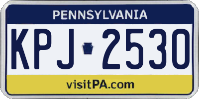 PA license plate KPJ2530