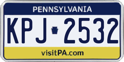 PA license plate KPJ2532